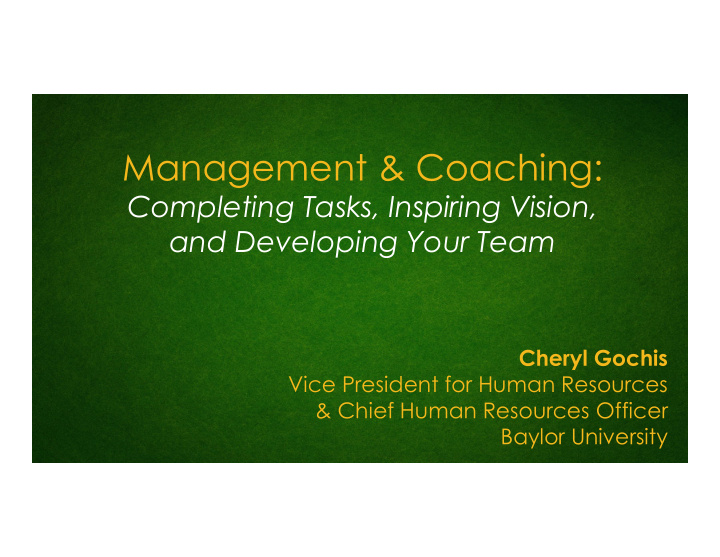 management coaching