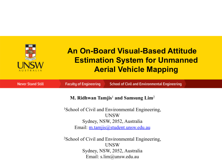an on board visual based attitude estimation system for