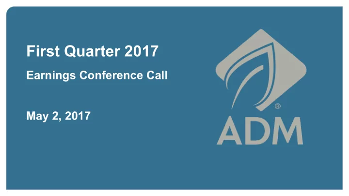 first quarter 2017