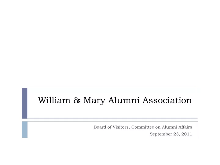 william mary alumni association
