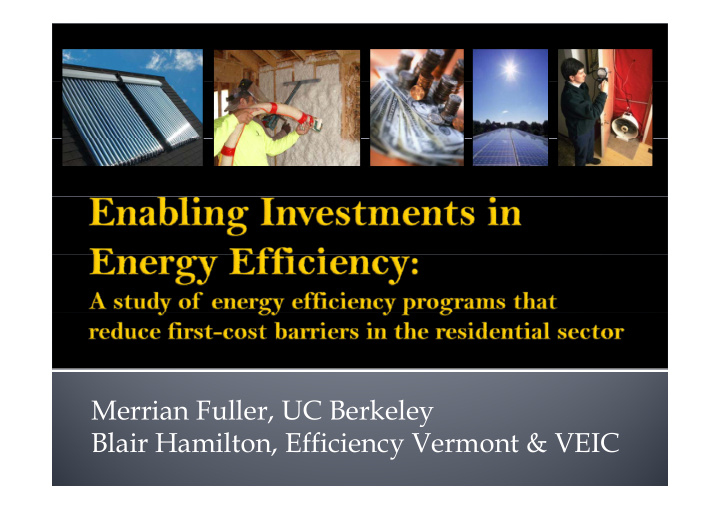 merrian fuller uc berkeley blair hamilton efficiency