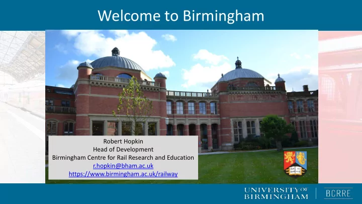 welcome to birmingham