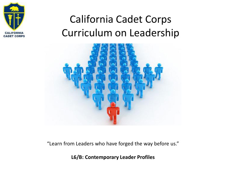 california cadet corps curriculum on leadership