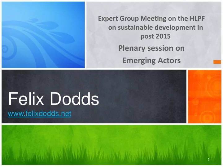 felix dodds