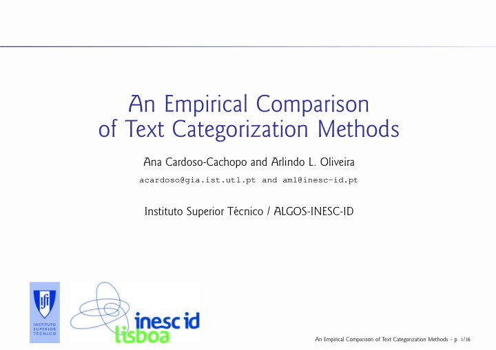 an empirical comparison of text categorization methods