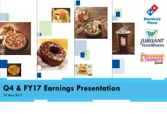 Q4 &amp; FY17 Earnings Presentation  29 May 2017  Highlights - JFL  Financial Highlights  Operating
