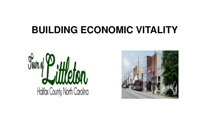 building economic vitality
