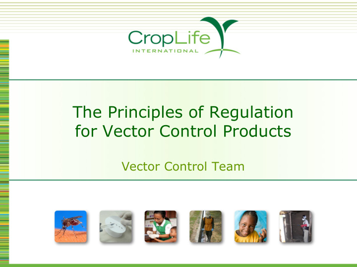 the principles of regulation for vector control products