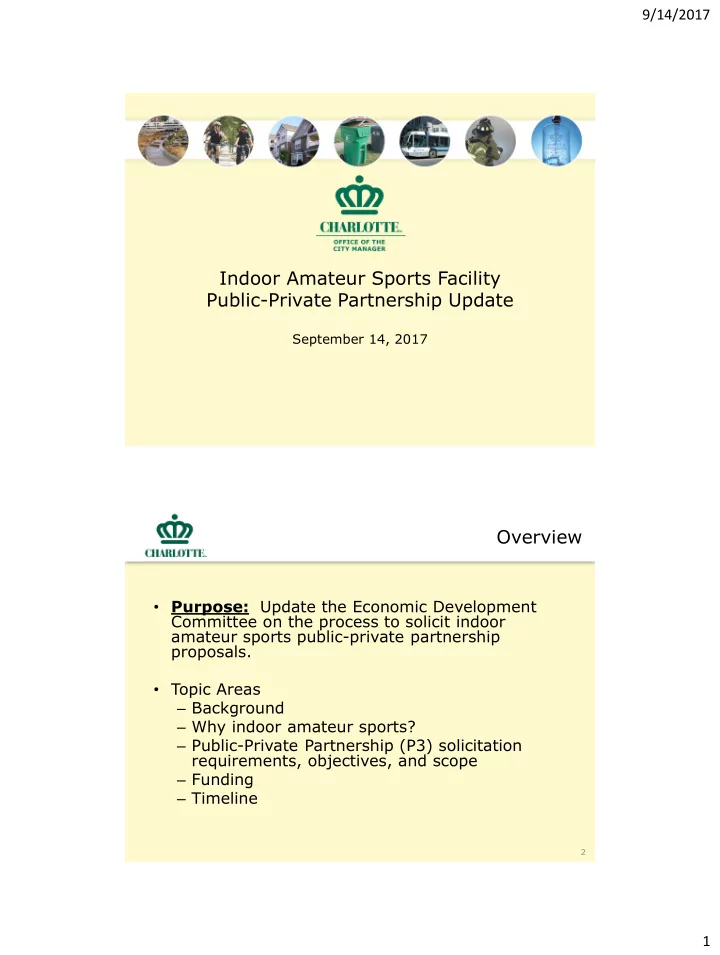 purpose update the economic development committee on the