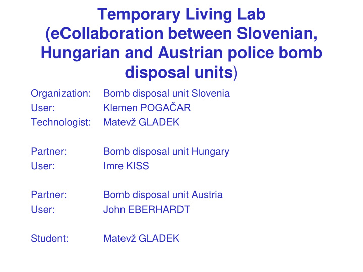 temporary living lab ecollaboration between slovenian