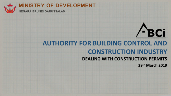 authority for building control and construction industry