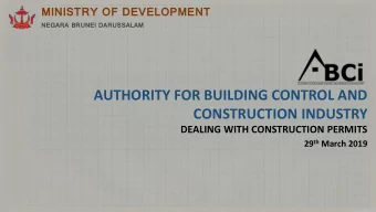 AUTHORITY FOR BUILDING CONTROL AND  CONSTRUCTION INDUSTRY  DEALING WITH CONSTRUCTION PERMITS 29 th