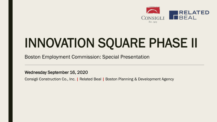 in innovation tion sq square are pha hase se ii ii