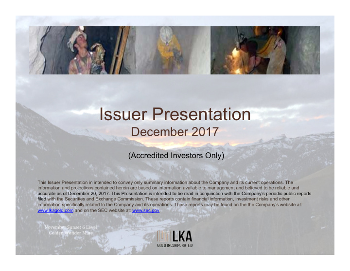 issuer presentation