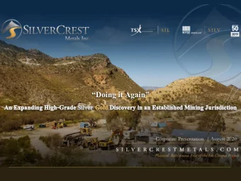 Doing it Again  Corporate Presentation  | August 2020  Cautionary Statements  Forward-looking