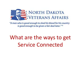 What are the ways to get  Service Connected  Direct  Secondary  Presumptive  VocRehab