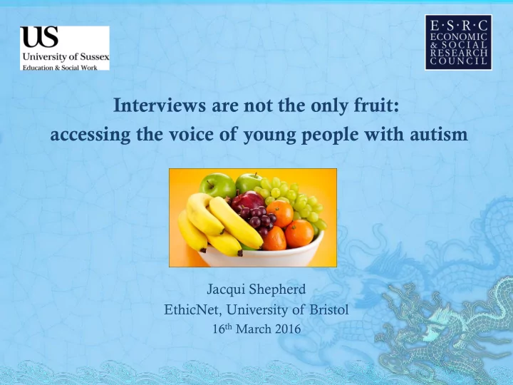 interviews are not the only fruit