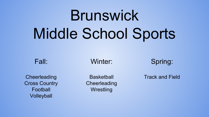 brunswick middle school sports