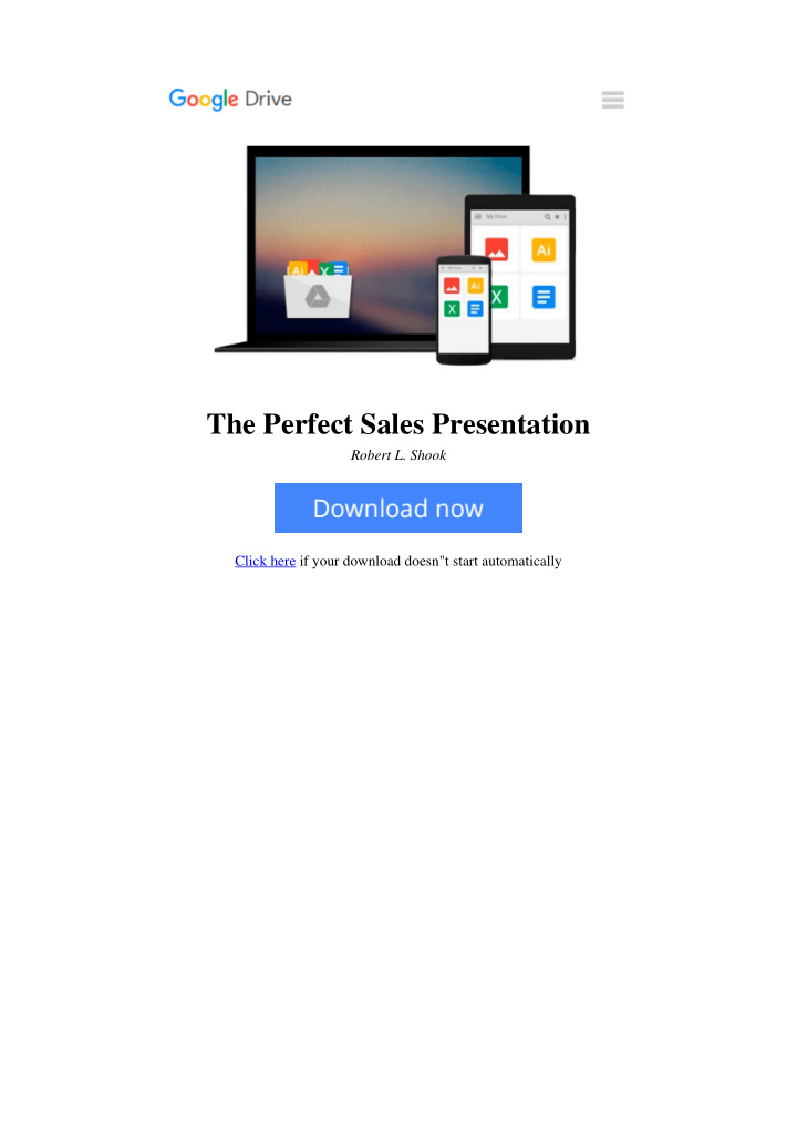 the perfect sales presentation