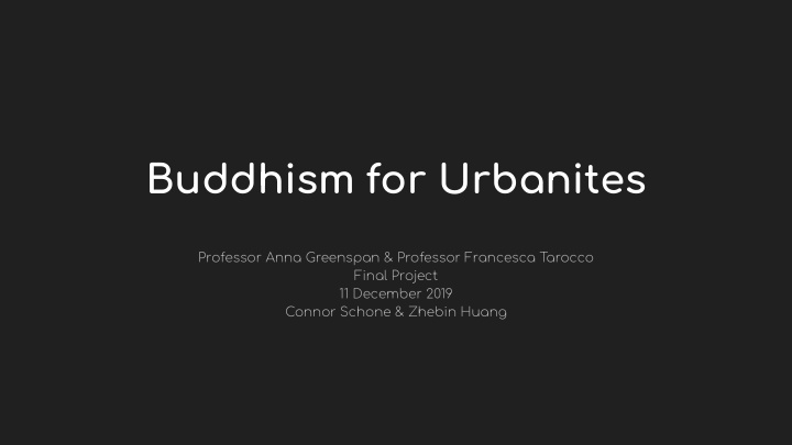 buddhism for urbanites
