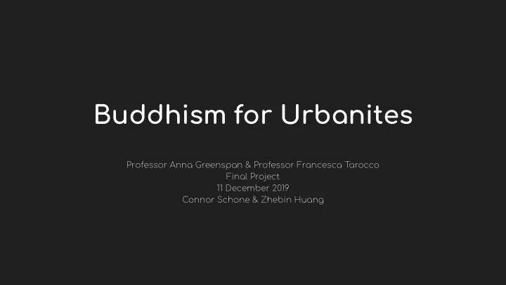 buddhism for urbanites