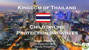 Protection Initiatives  Rattana  Jaroonsaksit  13 September 2016 Manila, Philippines  Location