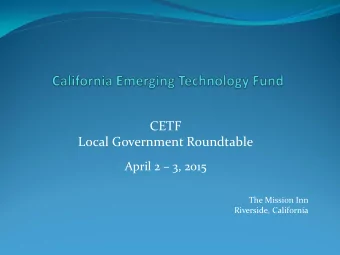 Local Government Roundtable April 2  3, 2015  The Mission Inn  Riverside, California  Inland