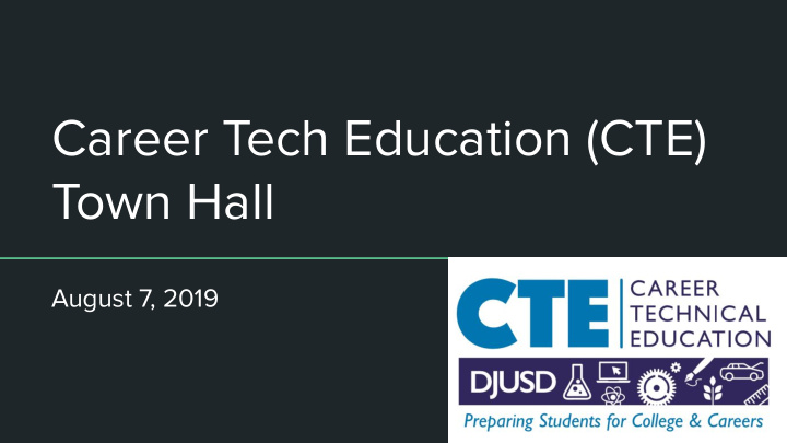 career tech education cte town hall