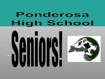 Senior Power!  Make the best of this year.  Graduation is the culmination of  your high school