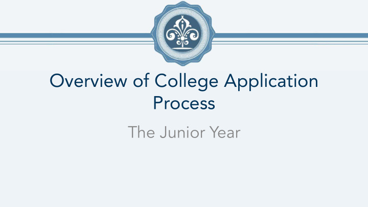 overview of college application process