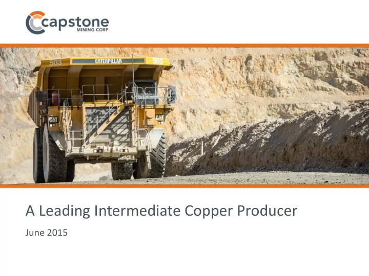 a leading intermediate copper producer