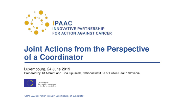 joint actions from the perspective of a coordinator
