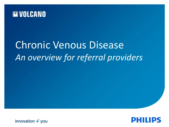 chronic venous disease