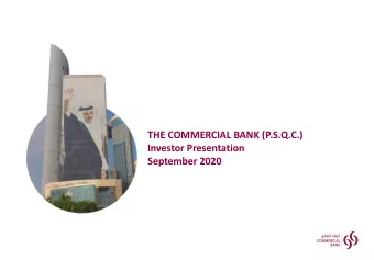 September 2020  Disclaimer    This presentation and subsequent discussion may contain certain