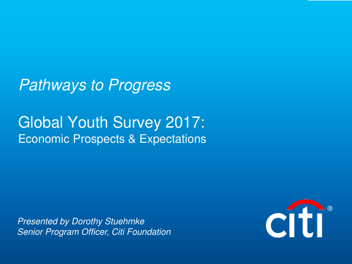 pathways to progress global youth survey 2017