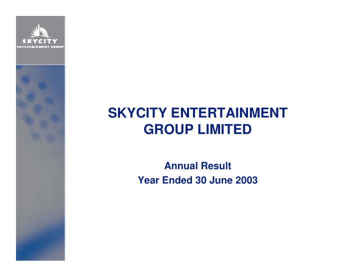 skycity entertainment group limited