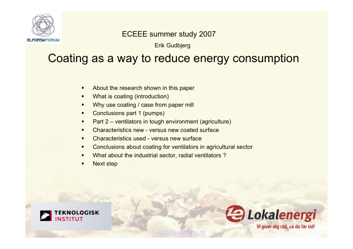 coating as a way to reduce energy consumption