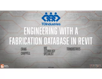 Engineering with a  Fabrication database in revit  Vdc  Tdindustries  Craig  technology  chappell