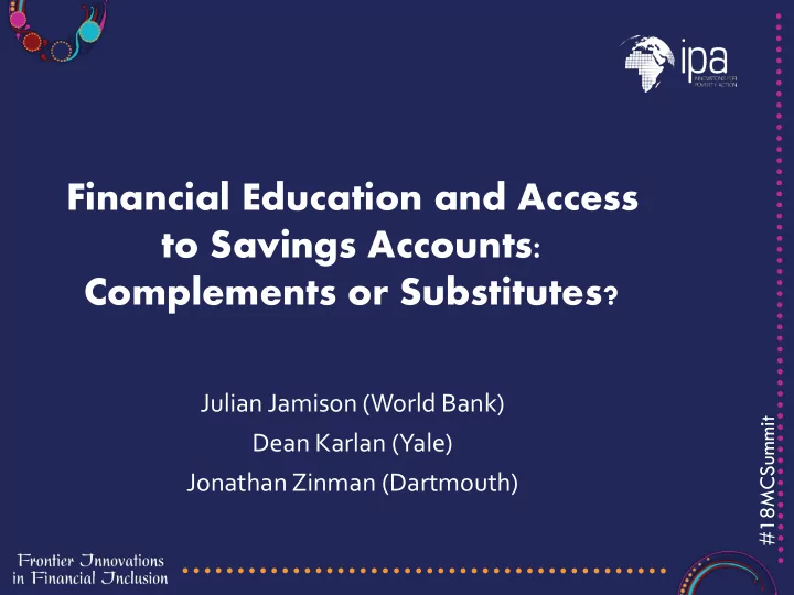 financial education and access