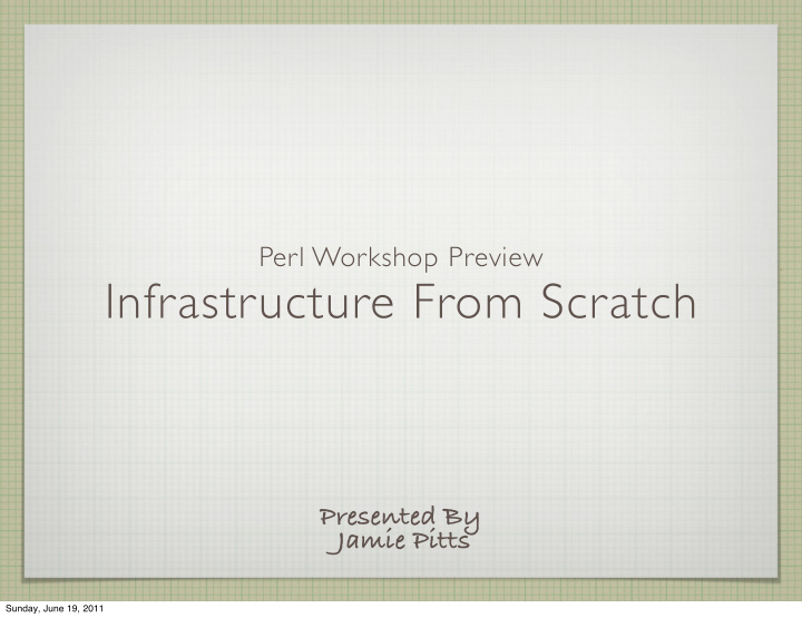 infrastructure from scratch