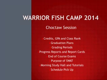 Choctaw Session  Credits, GPA and Class Rank  Graduation Plans  Grading Periods