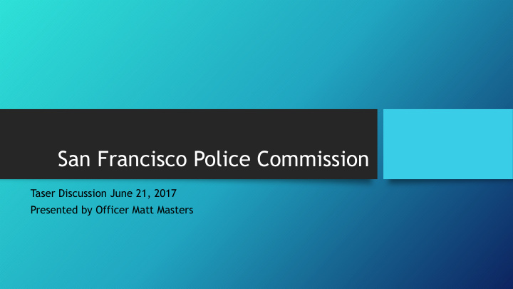 san francisco police commission