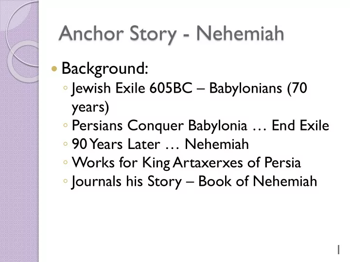 anchor story nehemiah