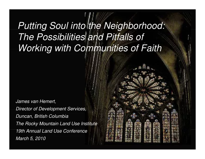 putting soul into the neighborhood g g the possibilities