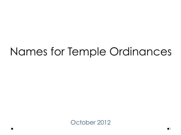 names for temple ordinances