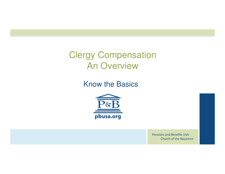 clergy compensation an overview