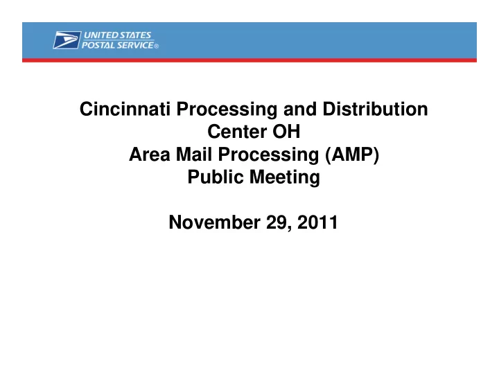 cincinnati processing and distribution center oh area