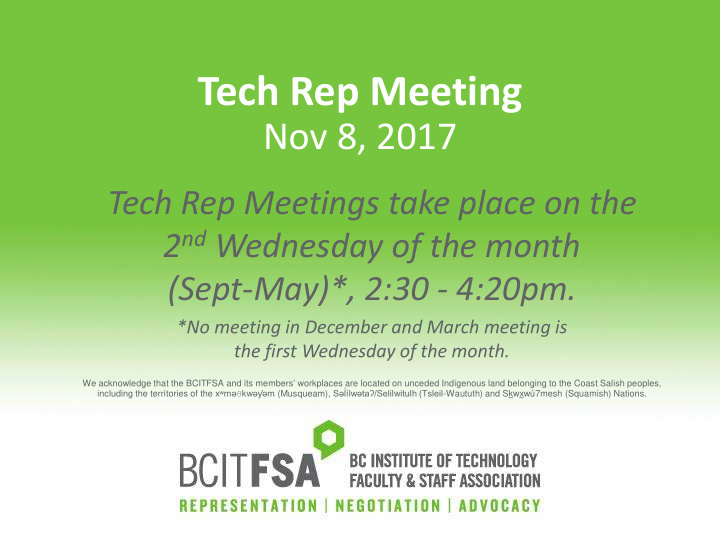 tech rep meeting