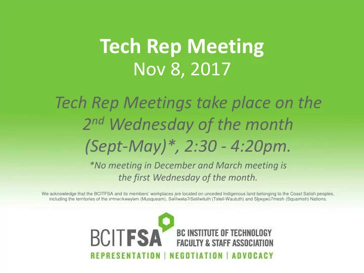 tech rep meeting