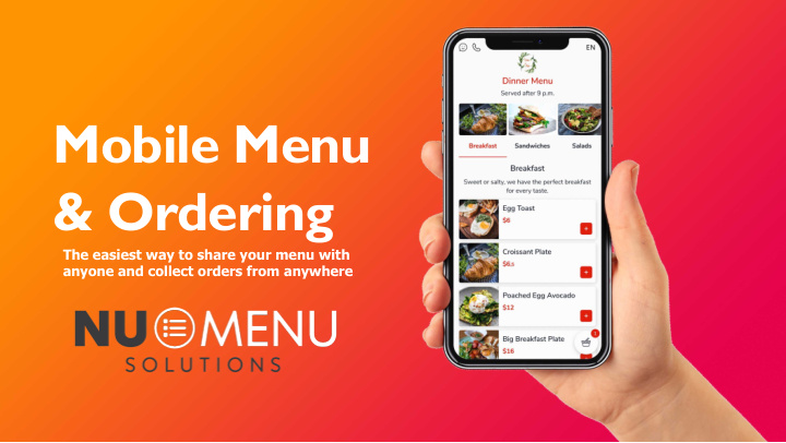 mobile menu ordering